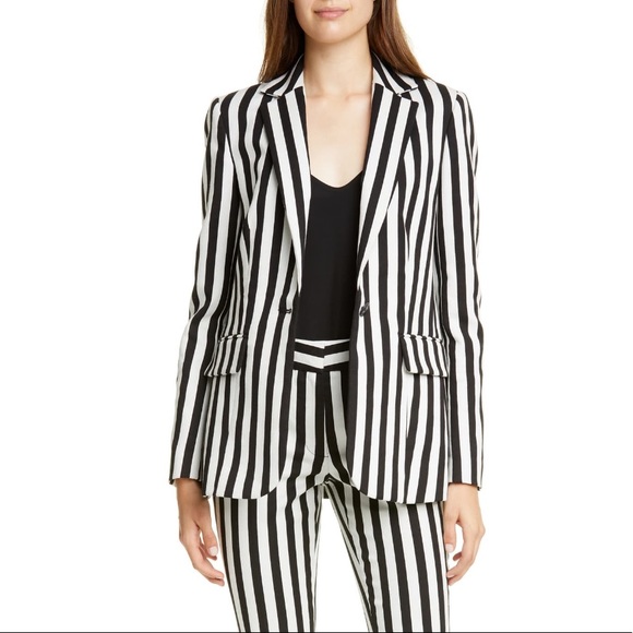 FRAME Classic Blazer in Noir Multi Stripe - Picture 4 of 9